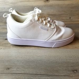 Heelys Pro 20 Canvas All White Wheeled Heel Shoes